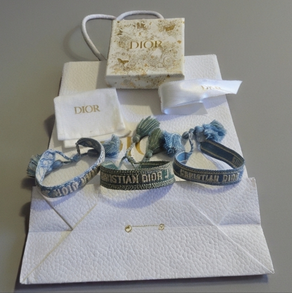 Christian Dior J'Adior Woven Friendship Bracelets Authentic Lot Of 3